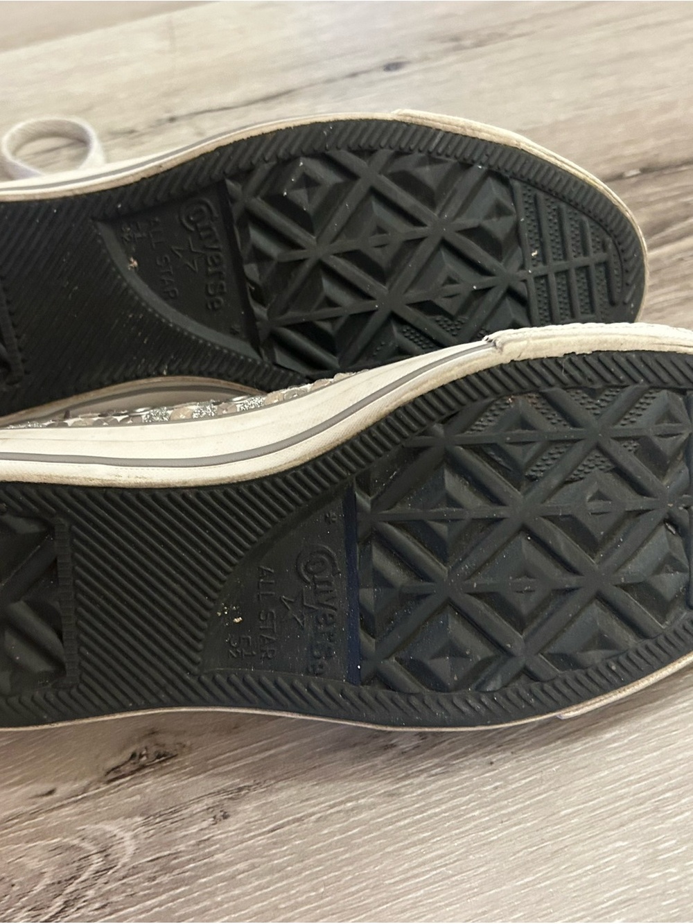 Converse Women's High Top Sneakers - Silver Sequin - Picture 2 of 4